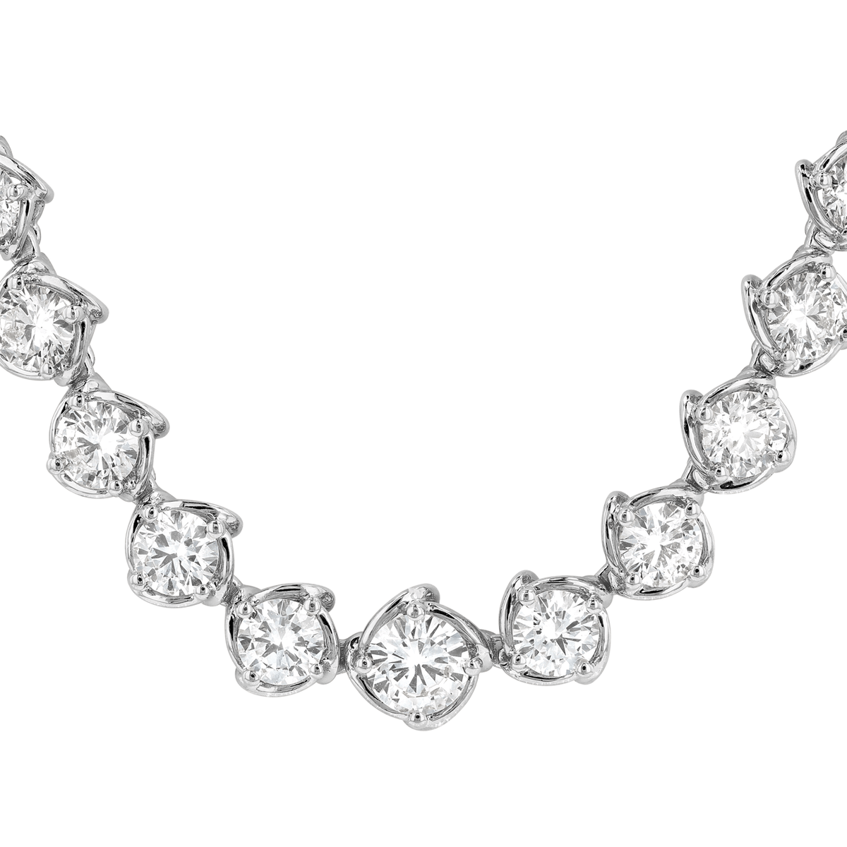 Hamilton Duet Collection 18k White Gold Riviera Diamond 9.99 Total Weight 16 Inch Necklace