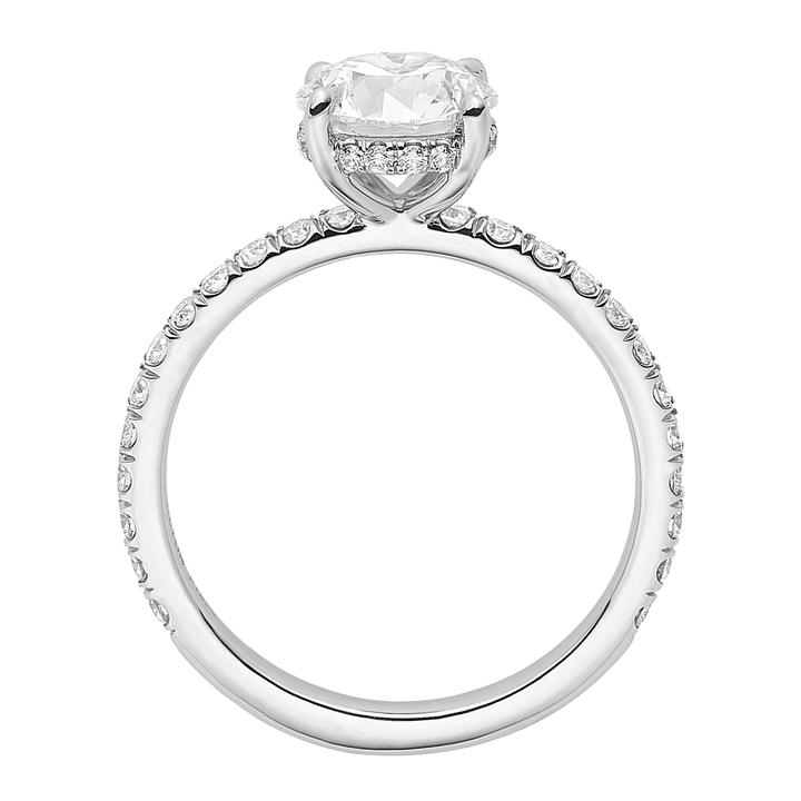 Hamilton Silhouette 18k White Gold and Platinum Hidden Halo Ring Setting