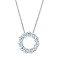 14k White Gold and 2.03 Total Weight Diamond Circle Pendant
