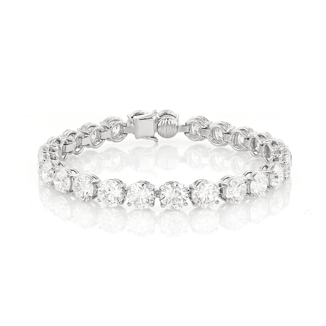 Hamilton Private Reserve Collection Platinum and 25.09 Total Weight Natural Diamond Line Bracelet