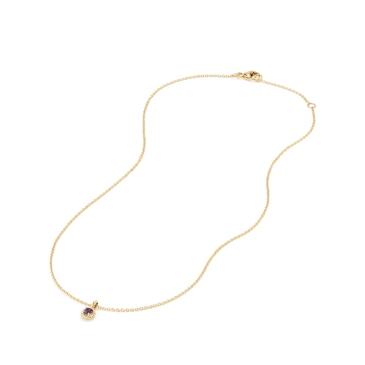 David yurman Cable Collectibles Kids Necklace Birthstone Necklace with Amethyst in 18k Yellow Gold, 3mm