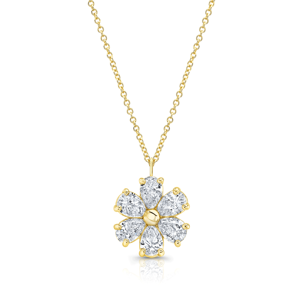 Hamilton Fleur 18k Yellow Gold and Diamond 1.17 Total Weight Pendant