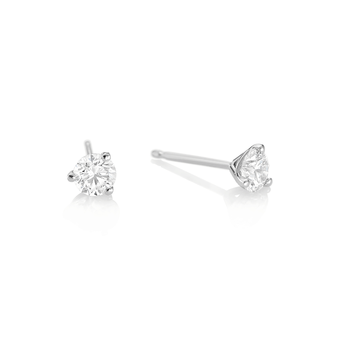 Classic 18k Gold and .75 Total Weight Diamond Studs