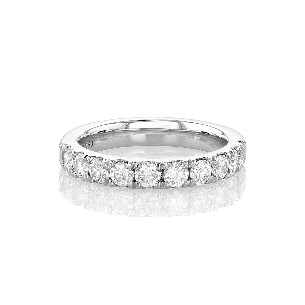 Hamilton Lisette Collection Platinum and 1.00 Total Weight Diamond Half Way Band