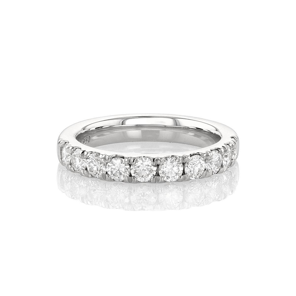 Hamilton Lisette Collection Platinum and 1.00 Total Weight Diamond Half Way Band