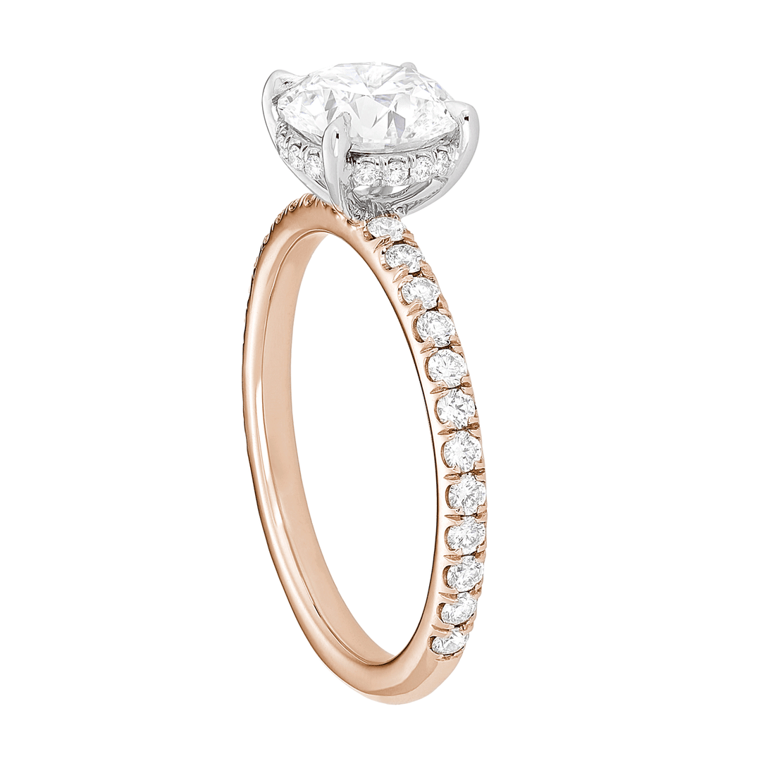Hamilton Silhoutte 18k Rose Gold and Platinum Hidden Halo Ring Setting