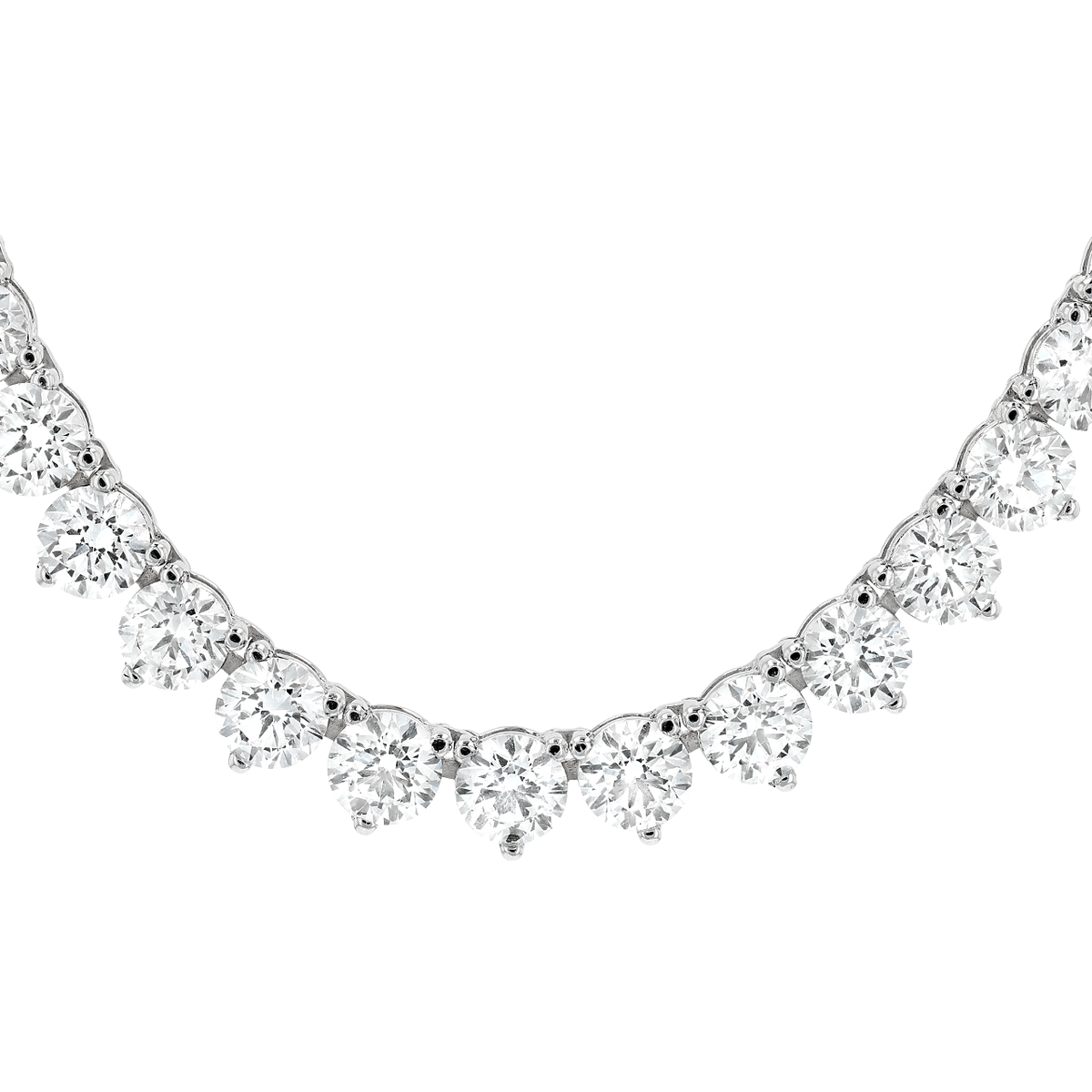 Hamilton Line Collection 18k White Gold and 29.69 Total Weight Natural Diamond Line 17 Inch Necklace
