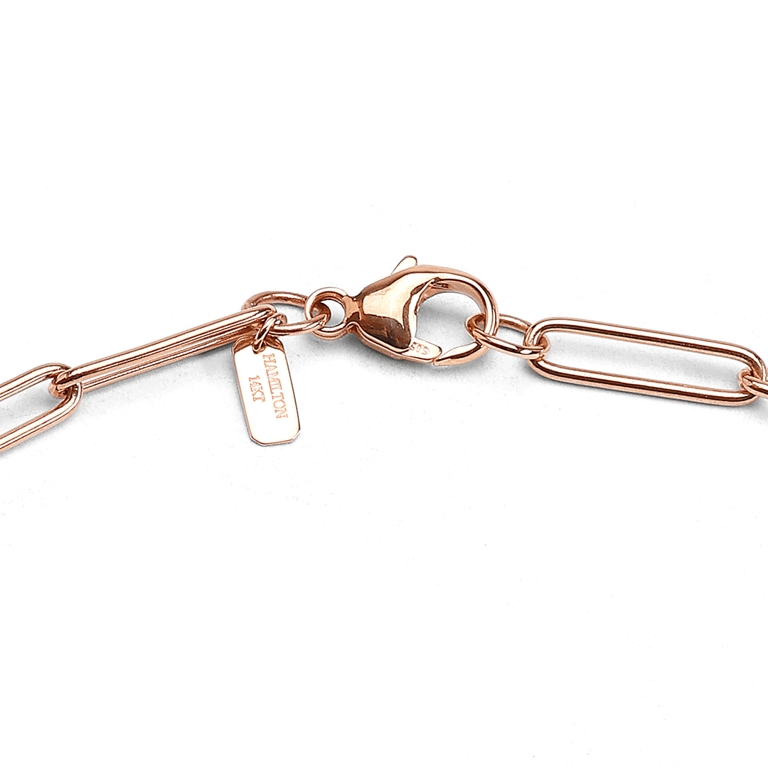 Hamilton Collection 14k Rose Recyled Gold Medium 3.8mm Long Link Chain 16 Inch Necklace