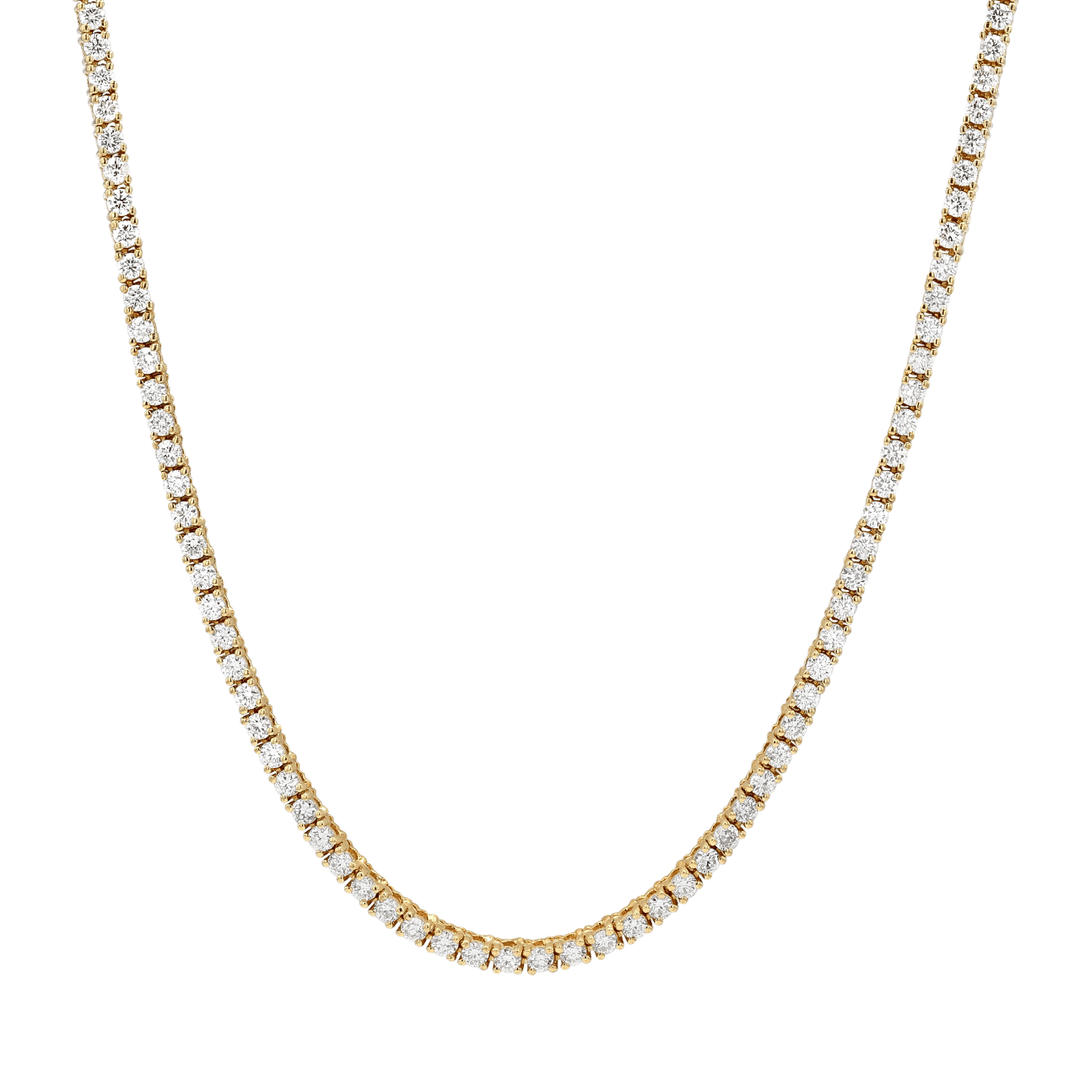18k Yellow Gold and Diamond 7.26 Total Weight Line Necklace