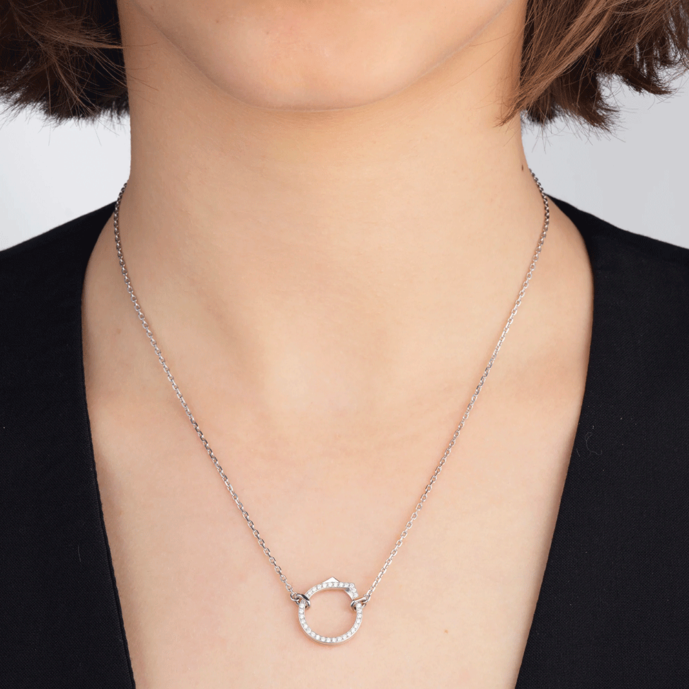 Repossi Antifer 18k White Gold Pendant with Diamonds