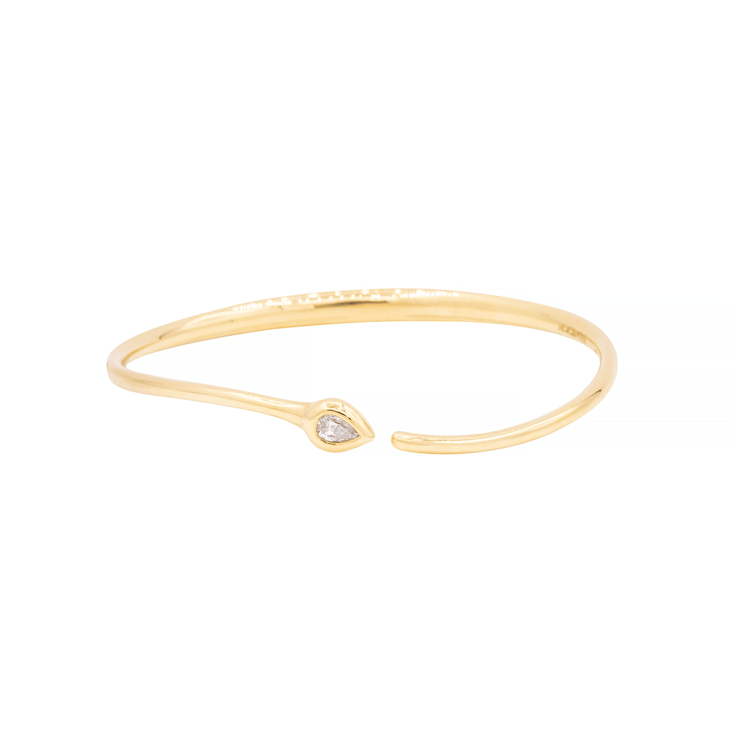 18k Yellow Gold and Pear Shape Diamond .22 Total Weight Bracelet