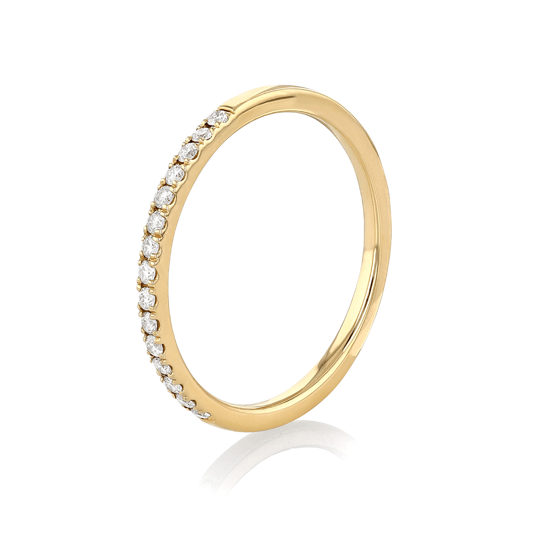Hamilton Lisette Collection 18k Yellow Gold and 0.15 Total Weight Diamond Half Way Band