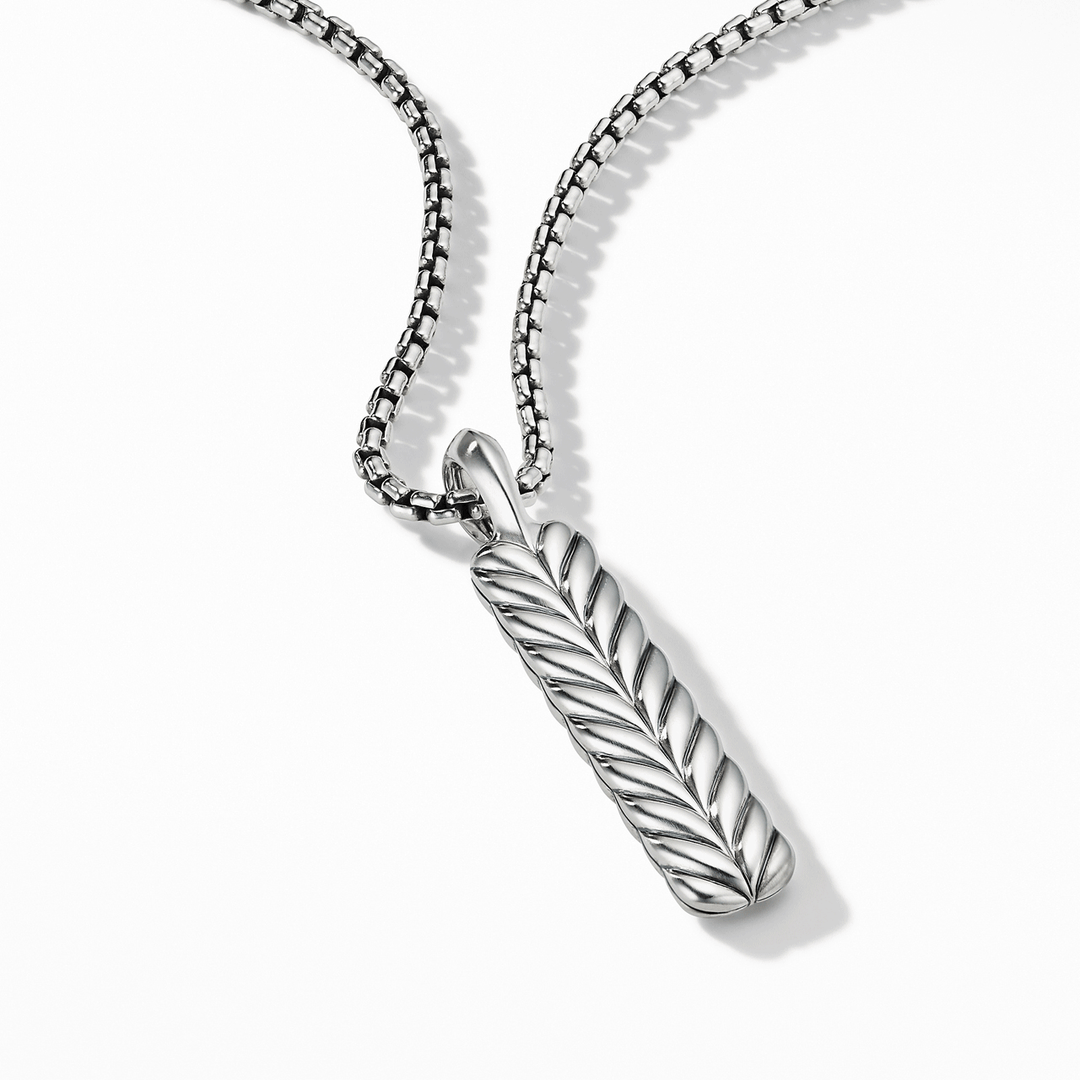 David Yurman Chevron Ingot Tag Sterling Silver, 46mm