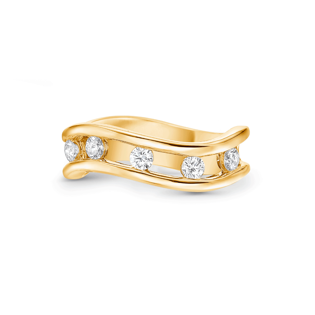 Charles Krypell 18k Gold and .35 Total Weight Diamond Floating Ring