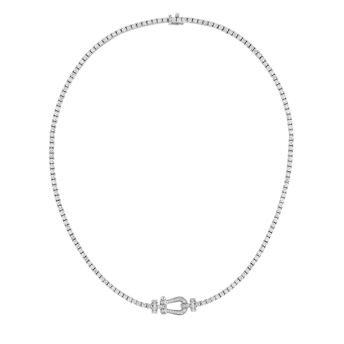 FRED 18k White Gold and Diamonds Medium Model Necklace
