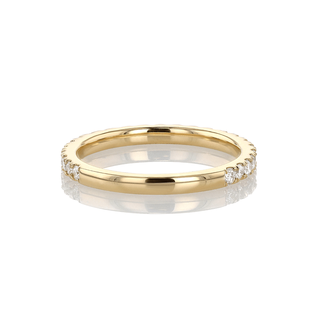 Hamilton Lisette Collection 18k Yellow Gold and 0.50 Total Weight Diamond 3/4 Way Band