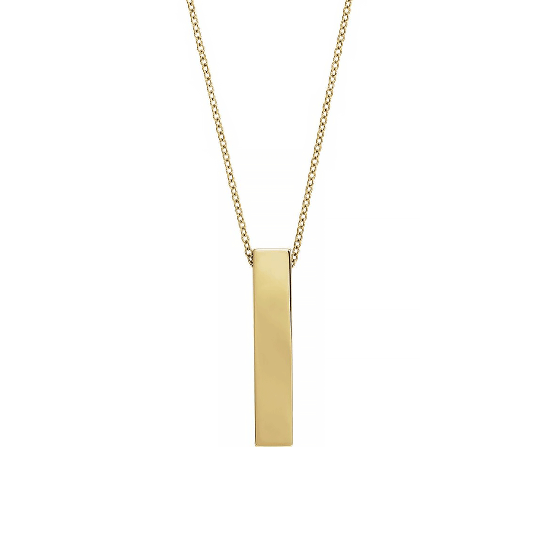 Hamilton Collection 14k Yellow Gold Personalize Bar Drop Pendant with Chain