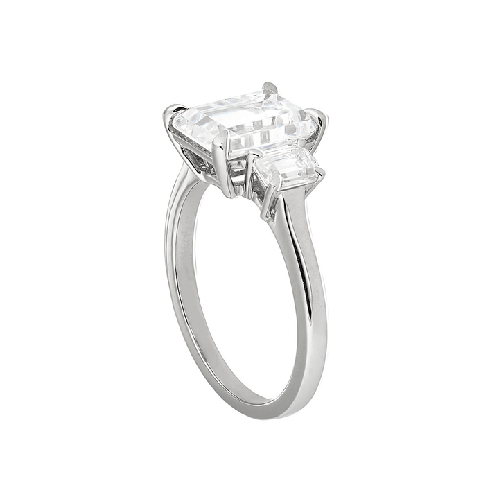 Platinum Three Stone Diamond Engagement Mounting Ring