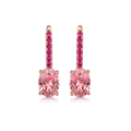 Hamilton Facet Collection 18k Rose Gold and 1.60 Total Weight Pink Tourmaline Ruby Earrings