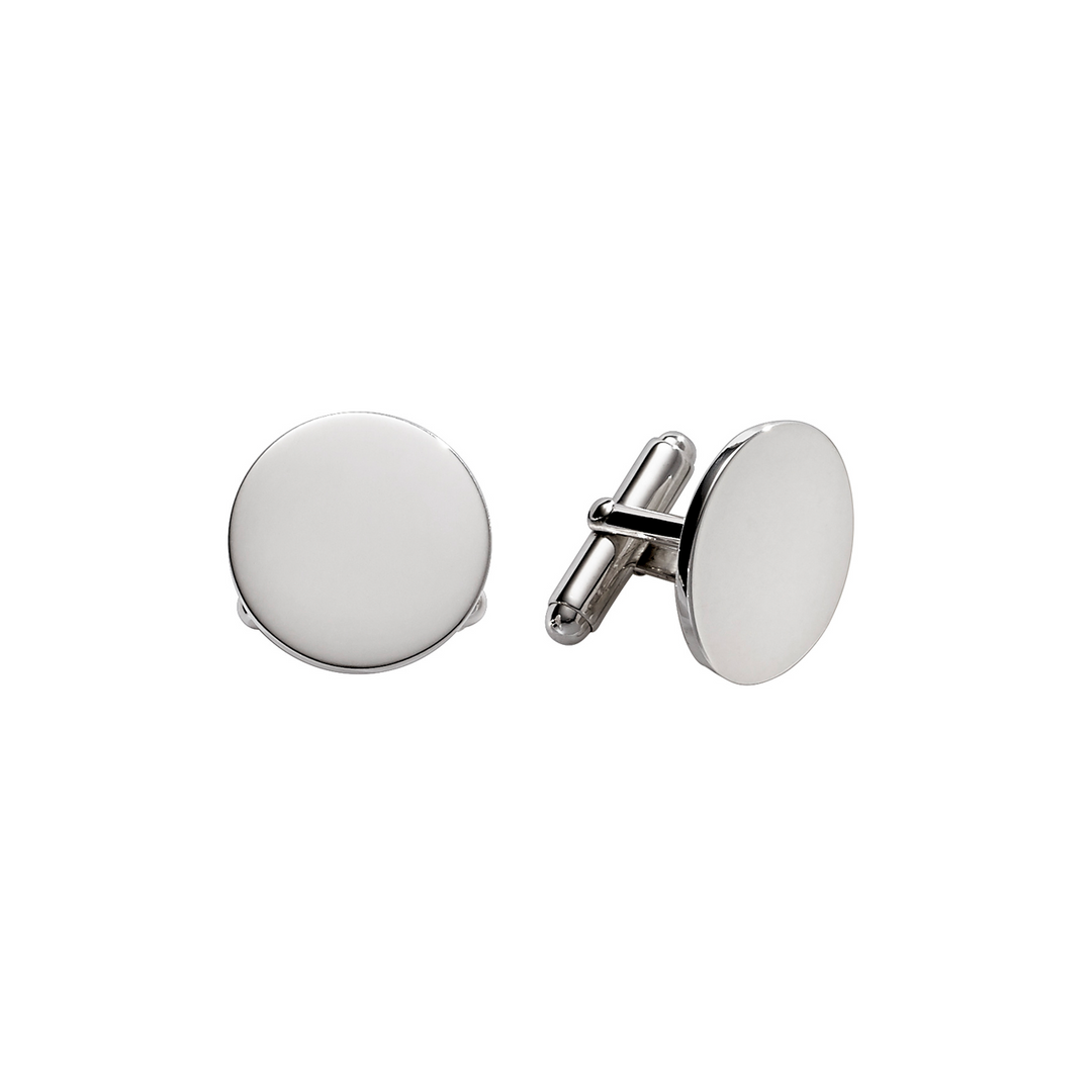 Sterling Silver Round Polished Cufflinks