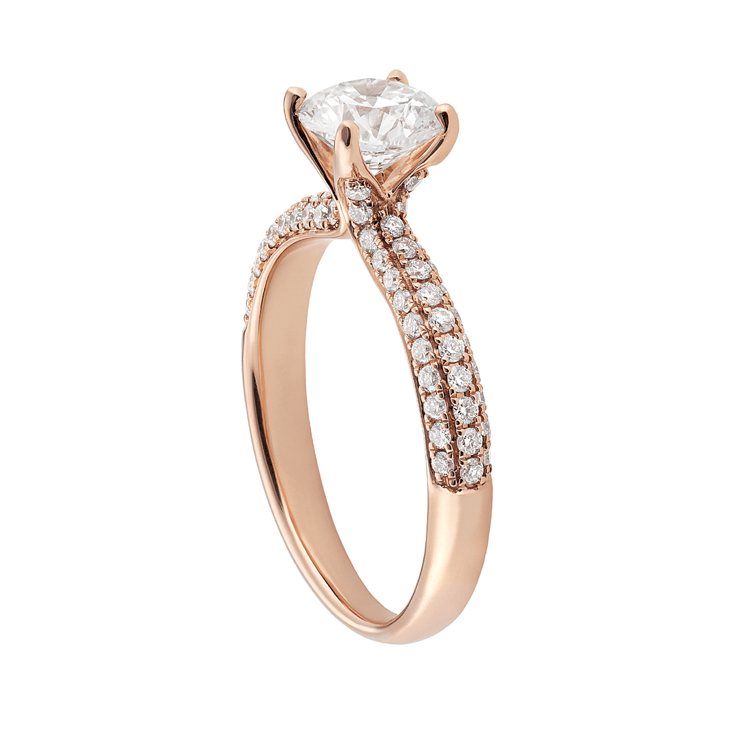 Grace 18k Rose Gold and 1.03CT Diamond Engagement Ring