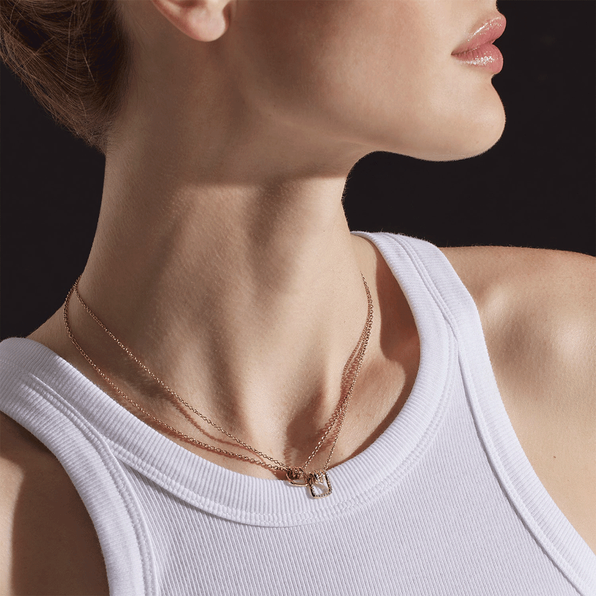 Walters Faith Huxley 18k Yellow Gold and 0.11 Total Weight Diamond Coil Link Pendant