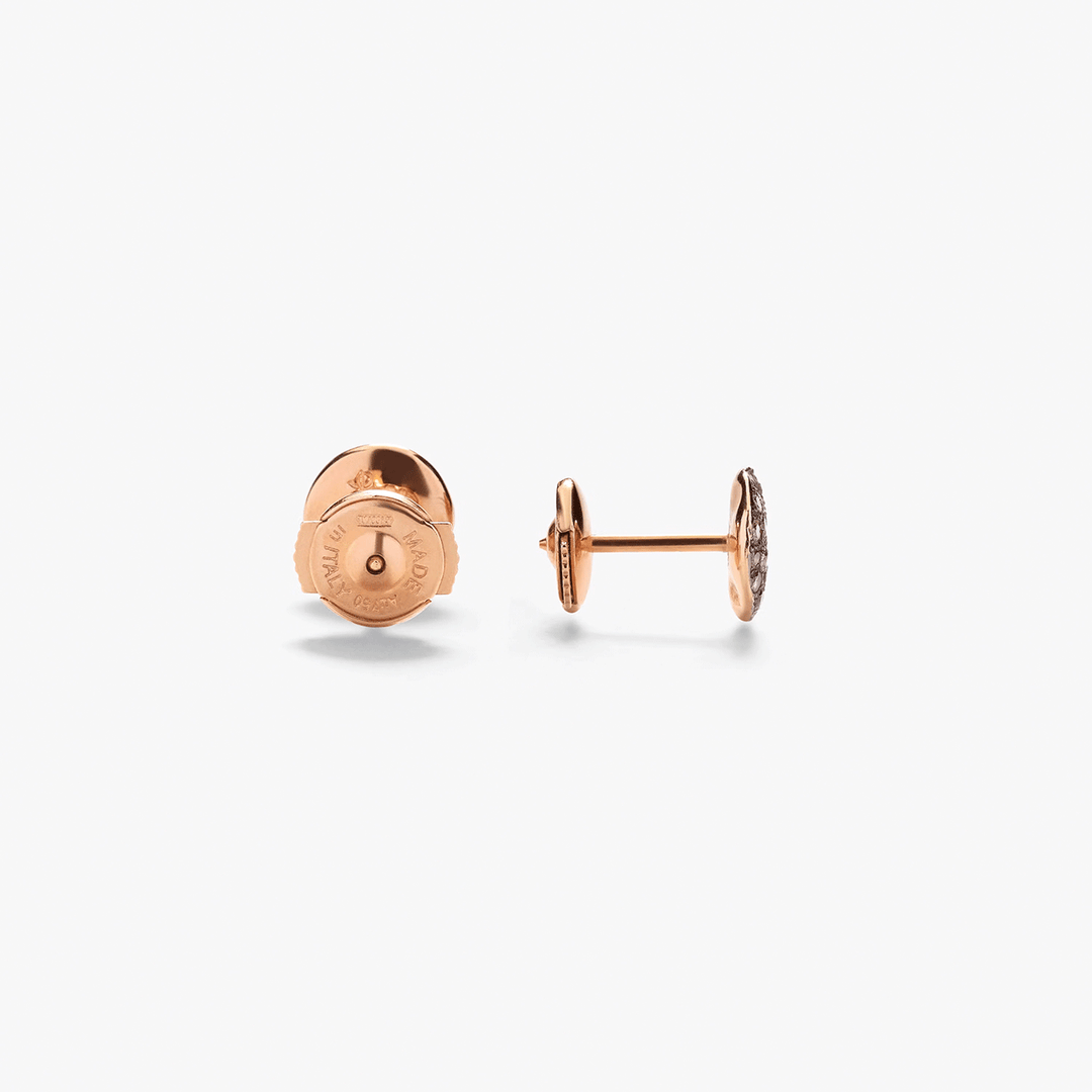 Pomellato Nudo 18k Rose and White Gold Brown Diamond Earrings
