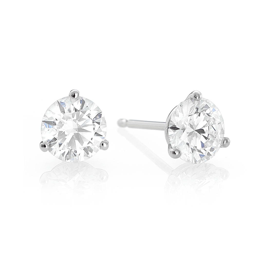 Hamilton Select 14k White Gold and 1.00 Total Weight Diamond Studs