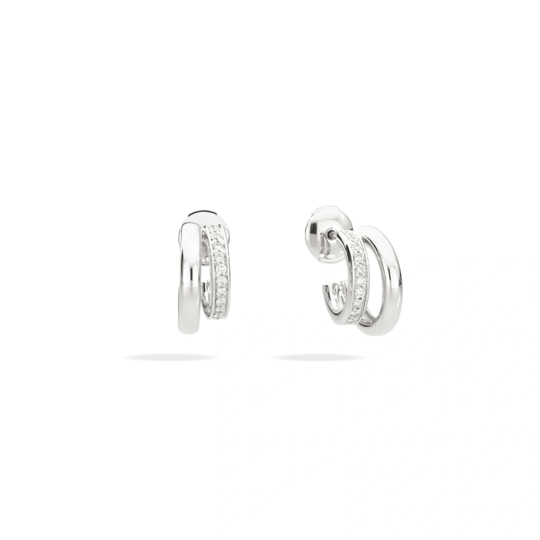 Pomellato Iconica 18k White Gold and Diamond Earrings