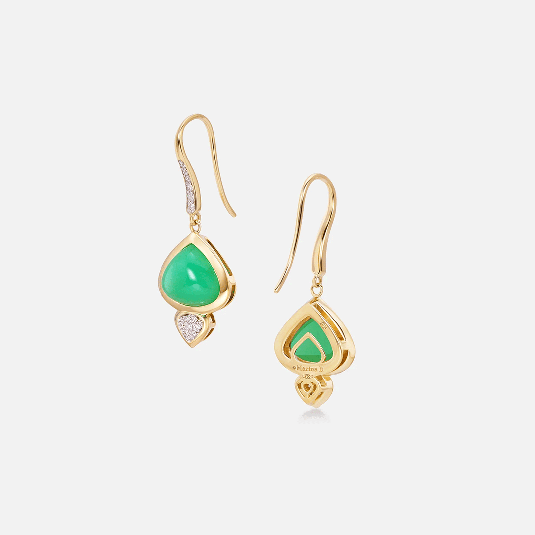 Marina B Trisolina French Wire Earrings with Chrysoprase