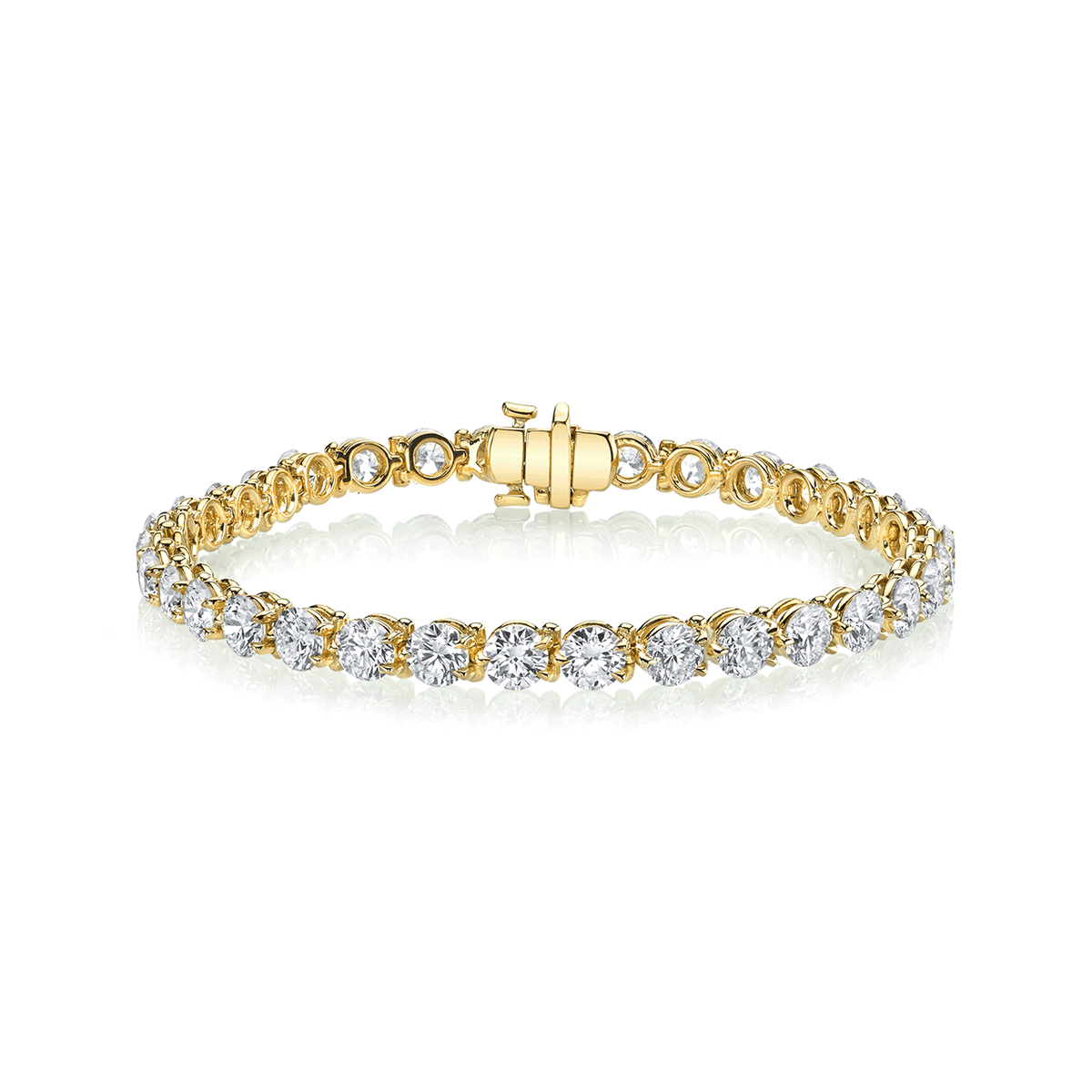 Hamilton Signature Collection 18k Yellow Gold and 10.45 Total Weight Natural Diamond Line Bracelet