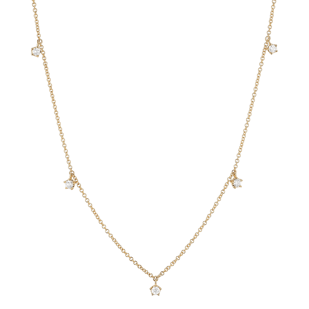 Joyful 18k Yellow Gold and Diamond .54 Total Weight Necklace