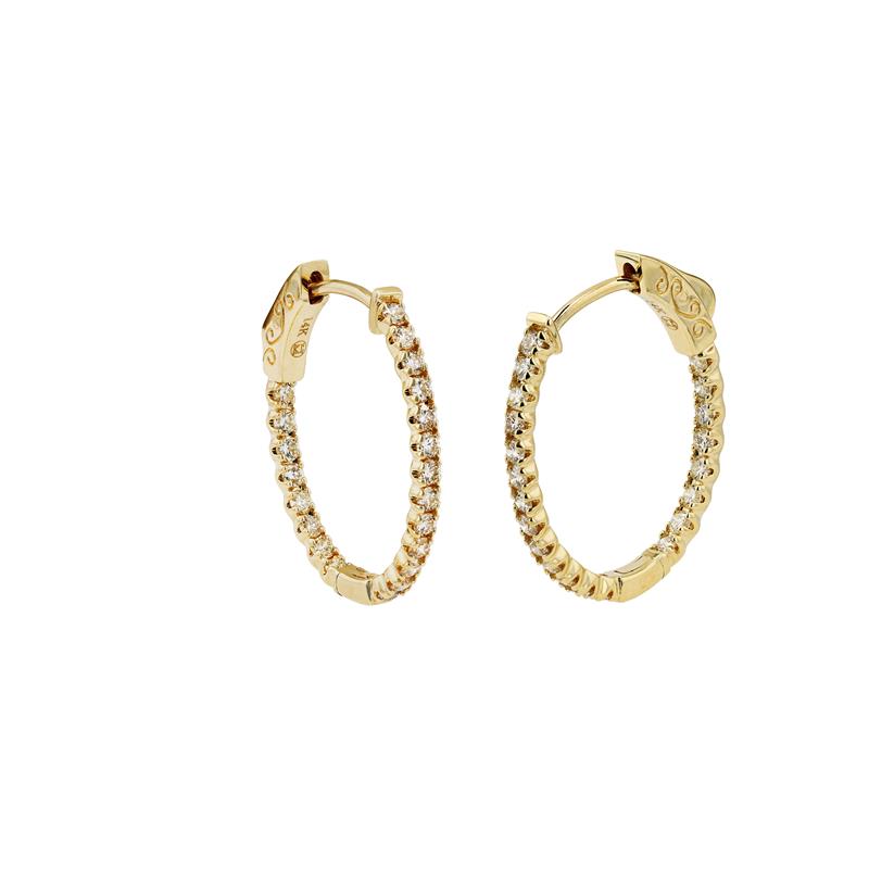 Must Have 14k Gold 1.00 Total Weight Diamond Hoops