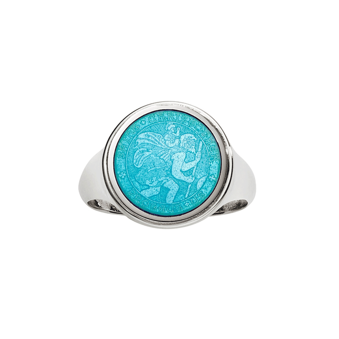 Sterling Silver St. Christopher Ring