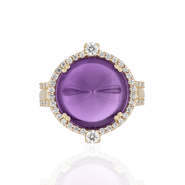 Goshwara Rock and Roll 18k Yellow Gold Amethyst and Diamond Ring
