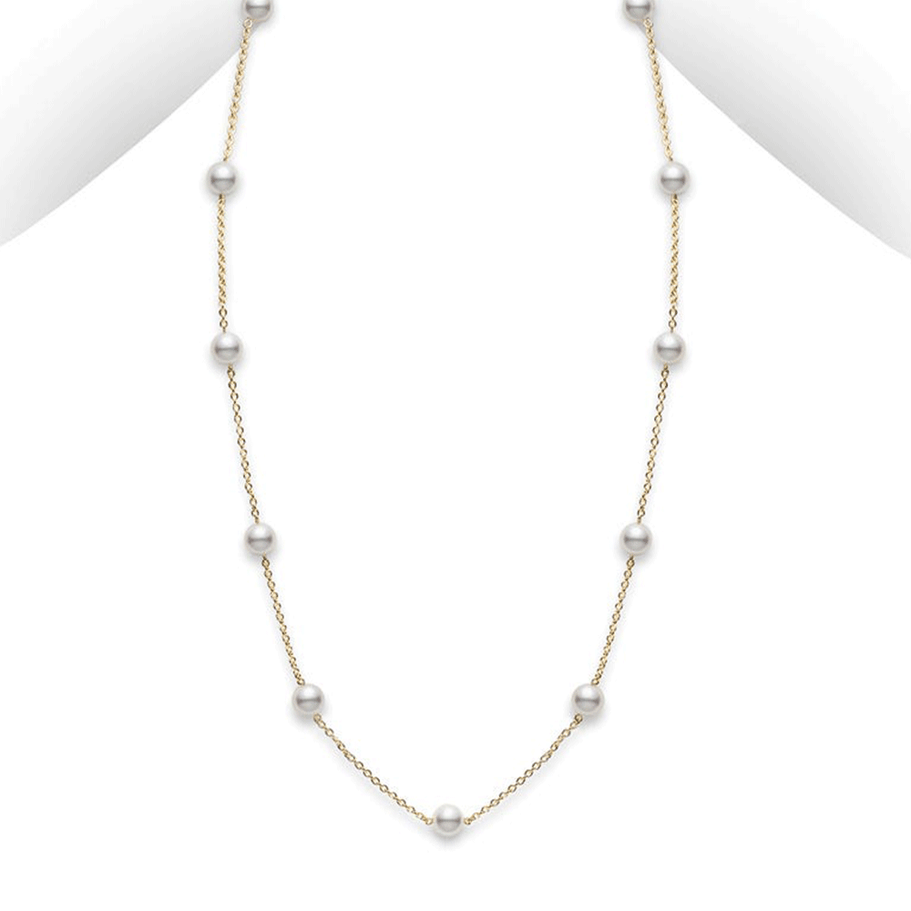 Mikimoto 18k Yellow Gold Akoya Pearl
