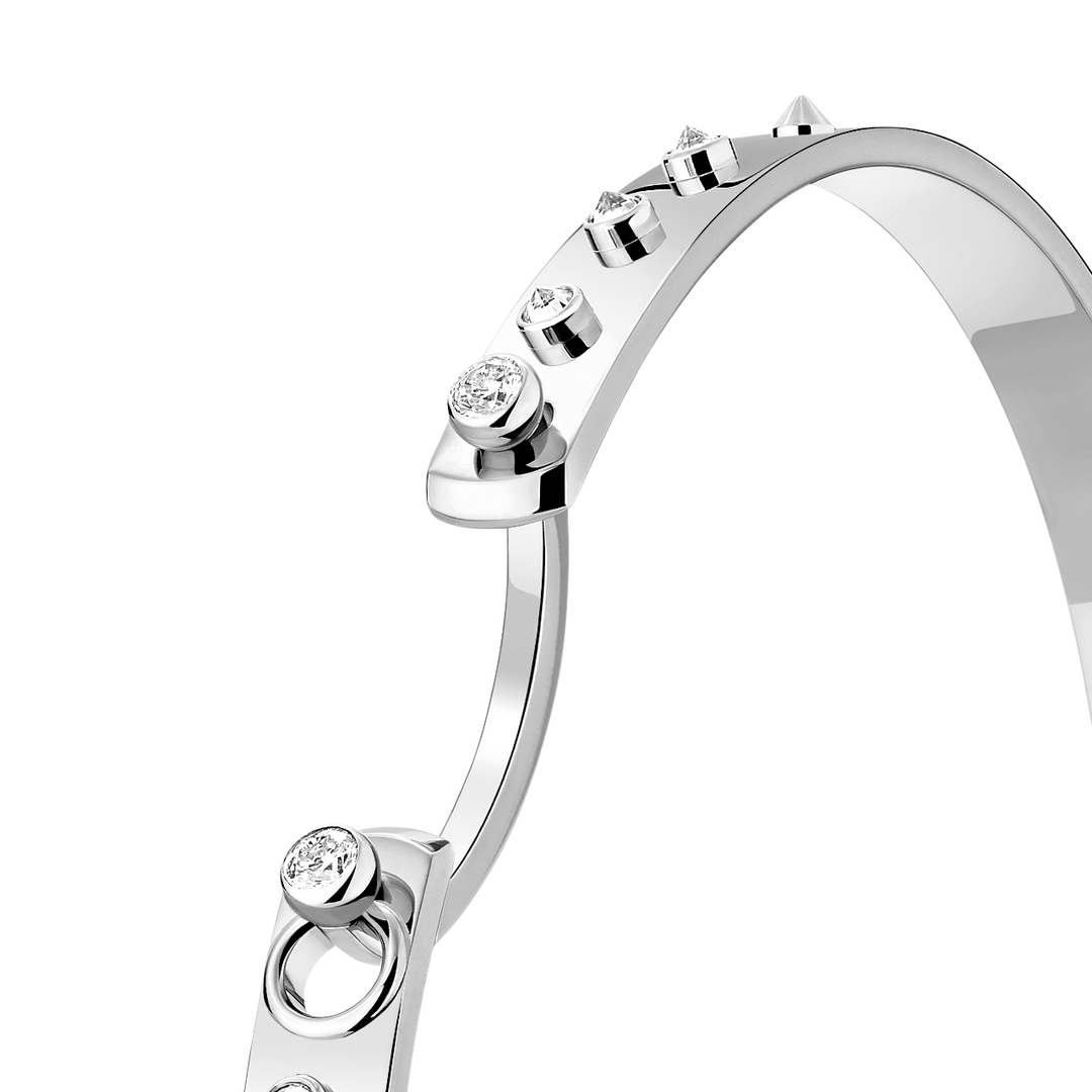 Nouvel Heritage Brunch in NY Mood 18k White Gold Bangle 4mm