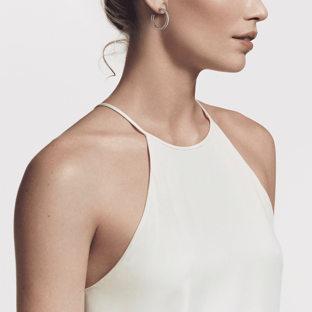 David Yurman Cable Collection Small Cable Hoop Earrings