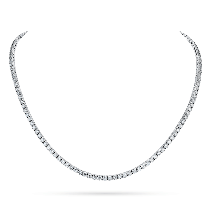 Classic 18k White Gold and 6.55 Total Weight Diamond Line Necklace