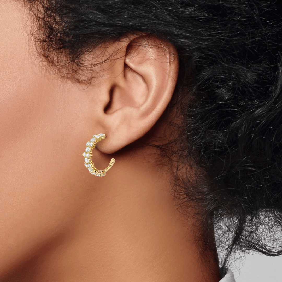 Hamilton Radiance Collection 18k Yellow Gold and Diamond Hoops