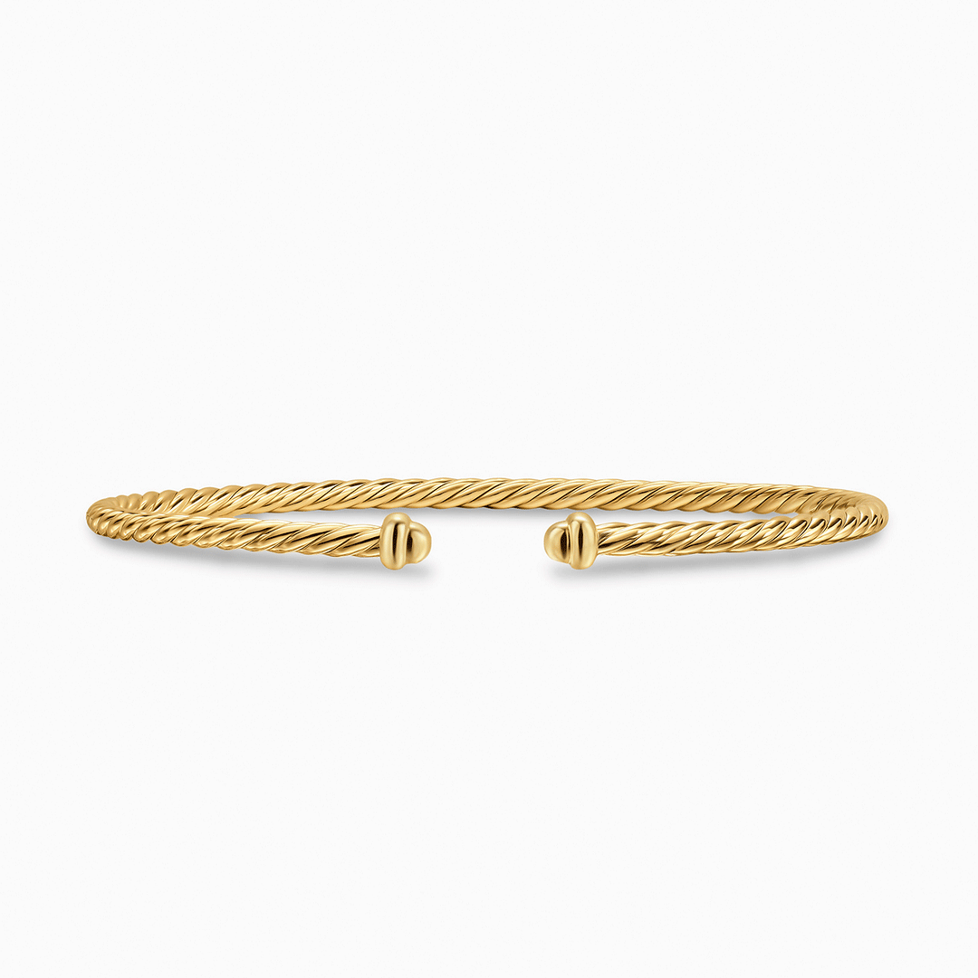 David Yurman Micro Cablespira Flex Bracelet 18k Yellow Gold, 2.6mm