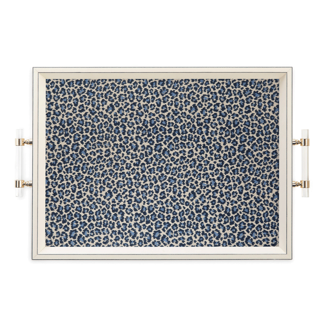 Dark Blue Leopard 15x20 Tray