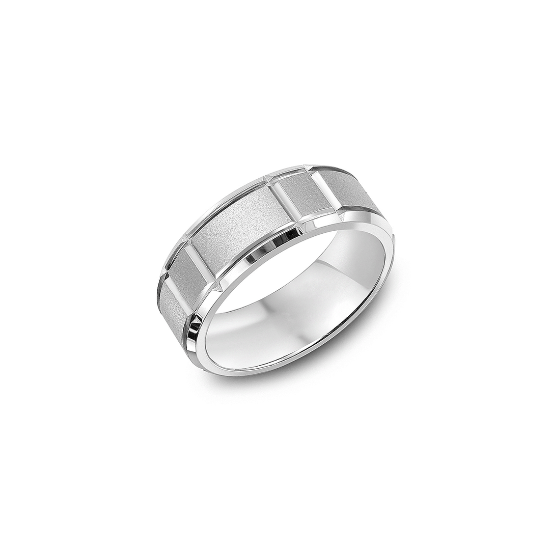 7mm 14k White Gold Wedding Band