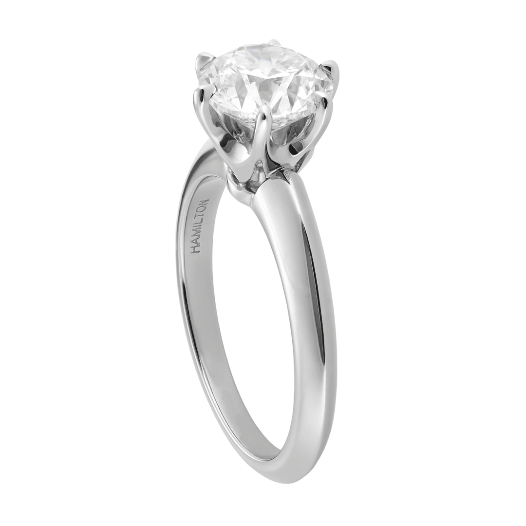Hamilton Embrace Collection 18k White Gold and Engagement Mounting Ring For Round Diamond
