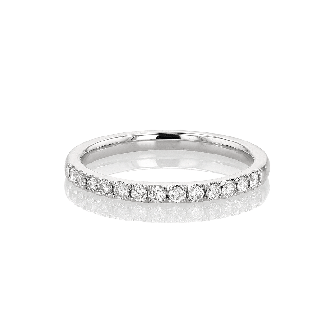 Hamilton Lisette Collection 18k White Gold and 0.25 Total Weight Diamond Half Way Band