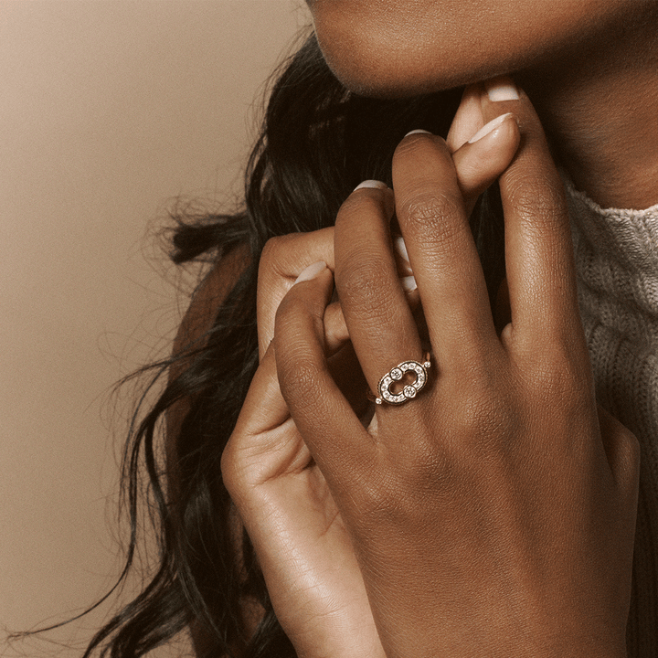 Viltier 18k Yellow Gold Magnetic Diamond Ring