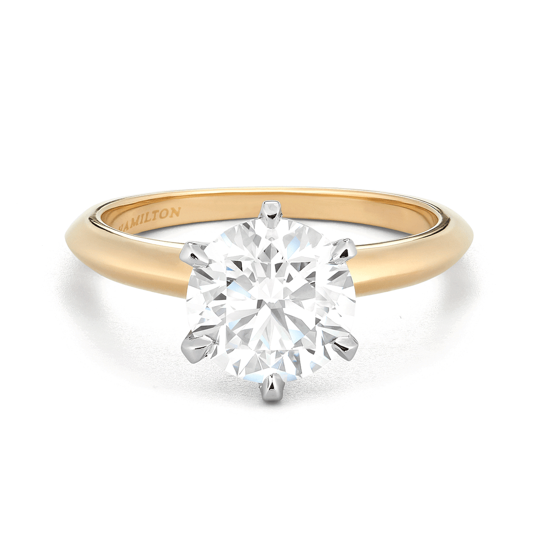 Hamilton Embrace Collection 18k Yellow Gold and Engagement Mounting Ring For Round Diamond