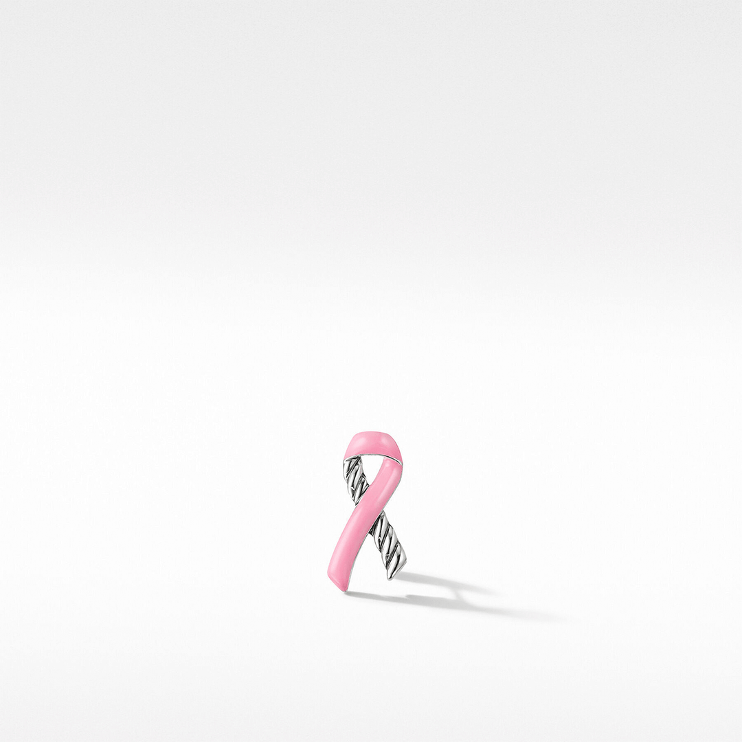 David Yurman x BCRF Cable Collectibles Ribbon Pin with Pink Enamel