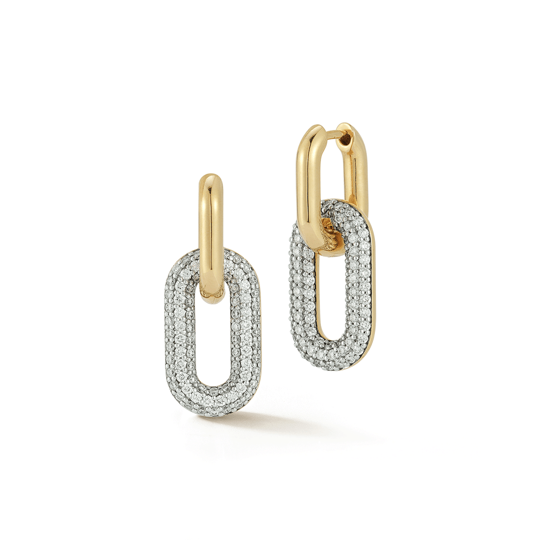 Walters Faith Morrell 18k Yellow Gold and Diamond Drop Huggies