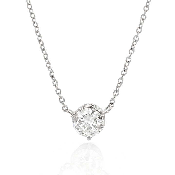 Hamilton 18k White Gold and .62 Total Weight Diamond Solitaire Pendant